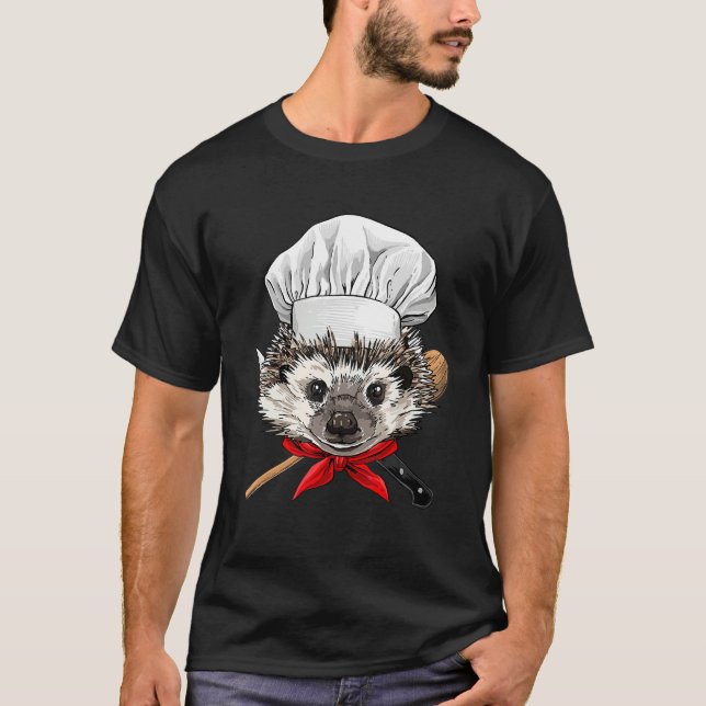 Camiseta Restaurant Hedgehog Chef Kitchen Cook Culinary Coo (Frente)
