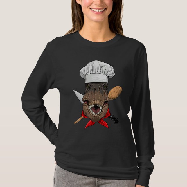 Camiseta Restaurant Rex Chef Cook Kitchen Cooking  Dinosaur (Frente)