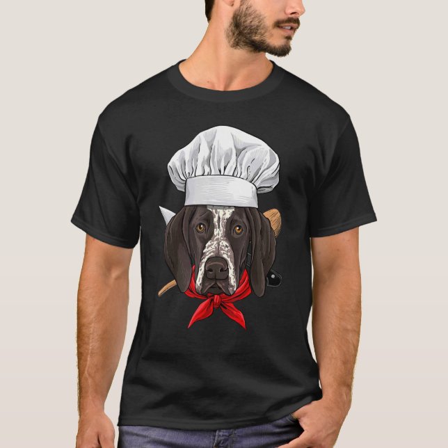 Camiseta Restaurante Cozinhar de Chef de Pointer - Pontas A (Frente)