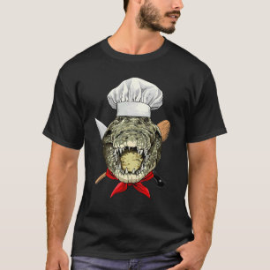 Camiseta Restaurante Crocodilo Cozinha Cozinha Cook Culinár