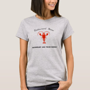 Camiseta Restaurante de frutos do mar modernos e nome de la