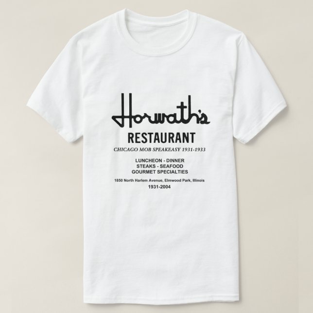 Camiseta Restaurante de Horwath, Parque Elmwood, Illinois (Frente do Design)