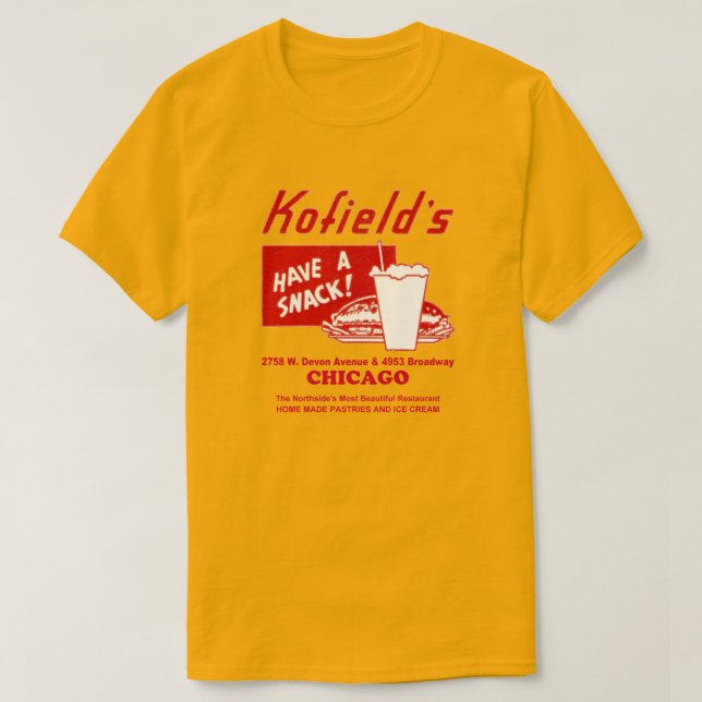 Camiseta Restaurante de Kofield, Chicago (Frente do Design)