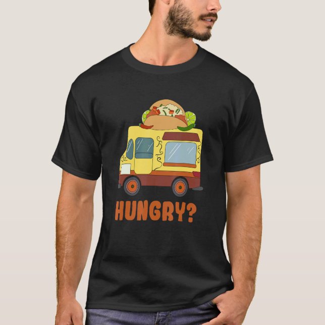 Camiseta Restaurante do Cozinhar de Caminhão com Comida Fom (Frente)