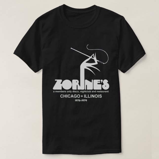Camiseta Restaurante do Zorine Disco Nightclub, Chicago, IL (Frente do Design)