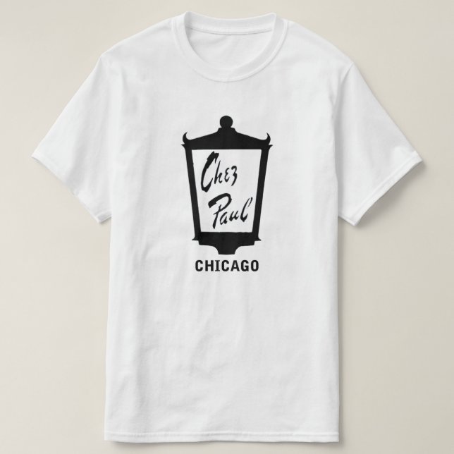 Camiseta Restaurante Francês Chez Paul, Chicago (Frente do Design)