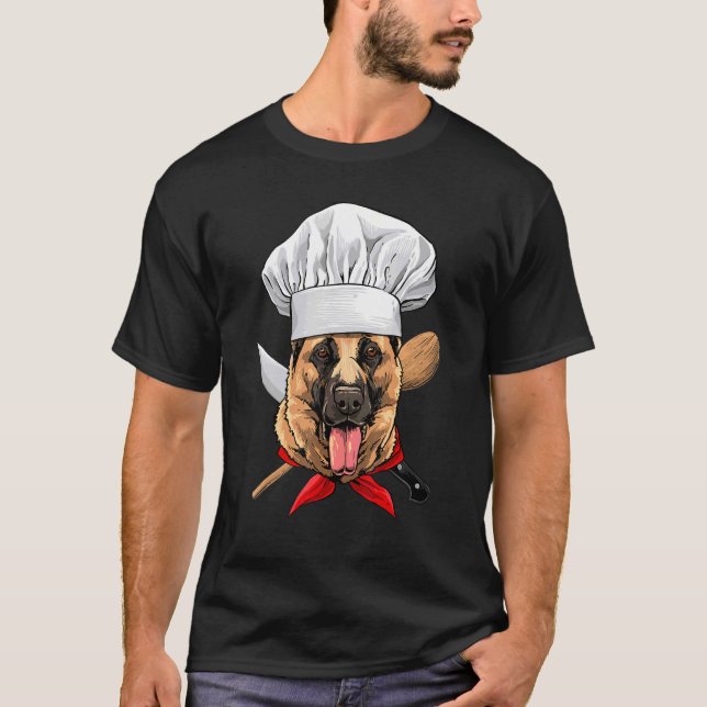 Camiseta Restaurante German shepherd Cook Cooki (Frente)