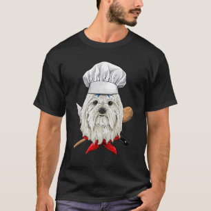 Camiseta Restaurante Maltês Chef Cook Cozinhar Cão Maltês
