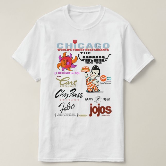 Camiseta Restaurantes Chicagoland favoritos, v2. (Frente do Design)
