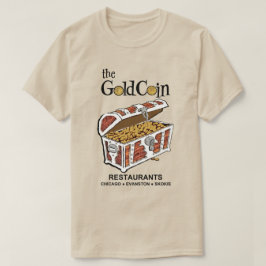 Camiseta Restaurantes de Moedas Douradas, Chicago, Evanston