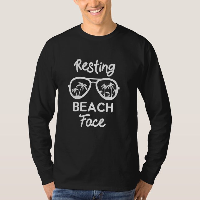 Camiseta Resting Beach Face Engraçado Mistura Arma Correspo (Frente)