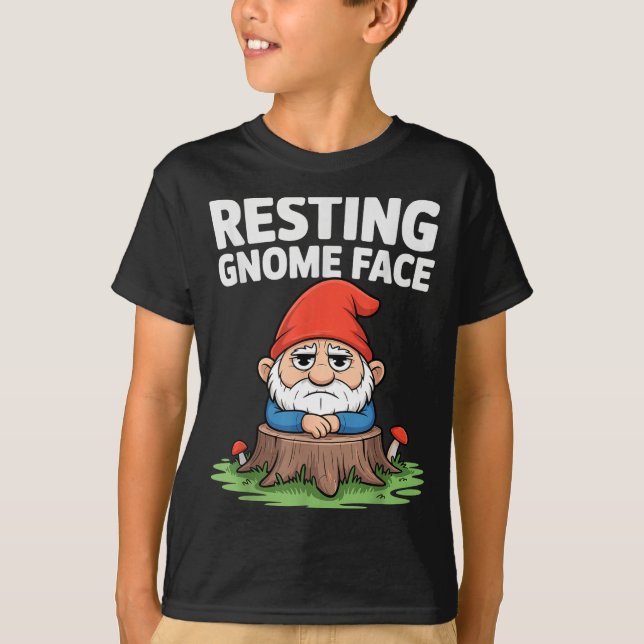 Camiseta Resting Gnome Face Cute Funny Christmas Kawaii Car (Frente)
