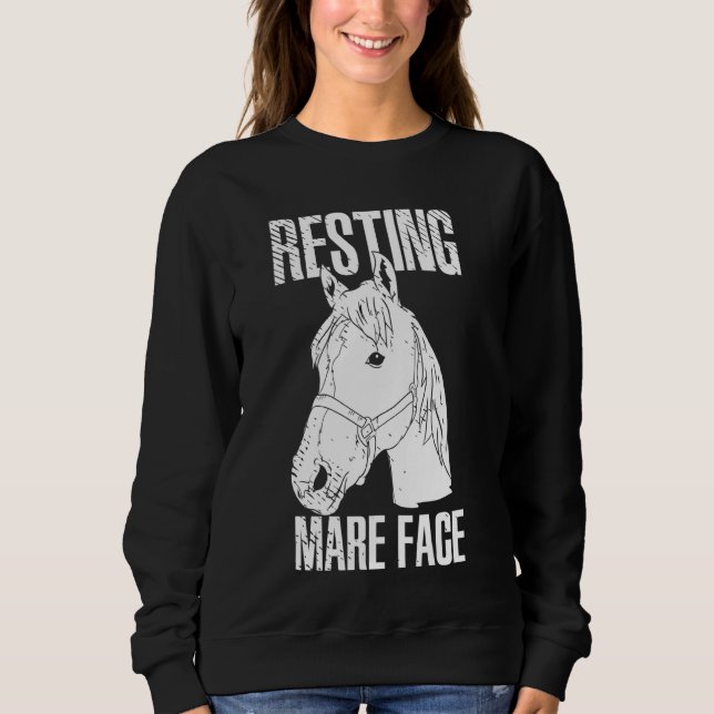 Camiseta Resting Mare Face Cavalo Para Trás Ridiculando Pôs (Frente)