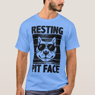 Camiseta Resting Pit Face, Pit Bull Dog Lover For Women And