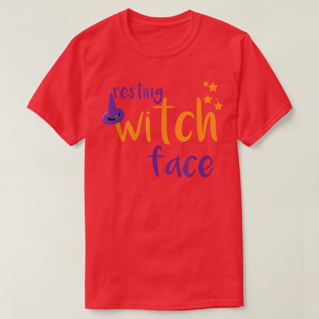 Camiseta Resting Witch Face Halloween  (Frente do Design)