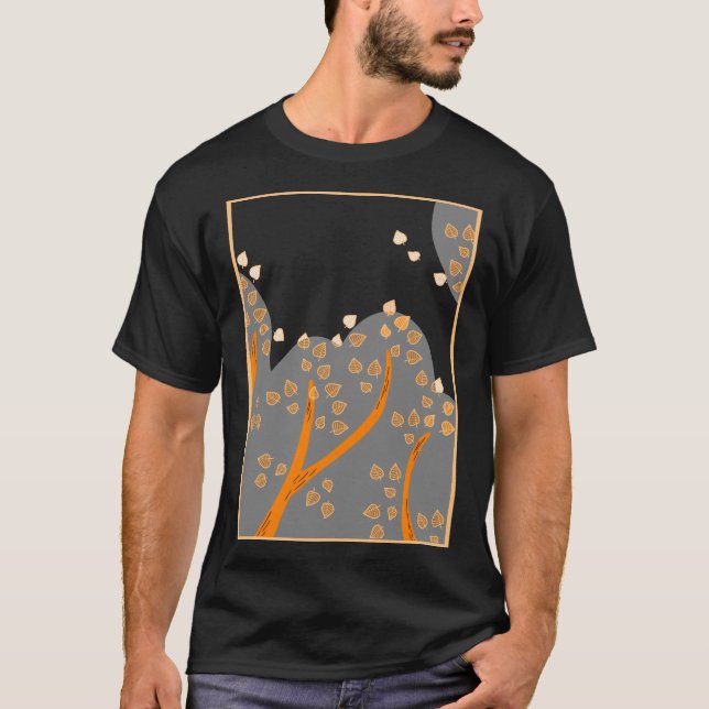 Camiseta Resumo. Arbustos de Outono (Frente)