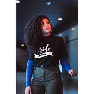 Camiseta Resumo de Script Moderno da Faixa de Opções de Nom