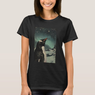 Camiseta Ret Gráfico de Arte de Pinguim Inspiracional Gira