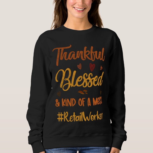 Camiseta Retail Worker Thankful Blessed Thanksgiving fall A (Frente)