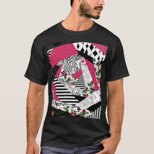 Camiseta retalhamento vermelho, popular, travesseiro decora