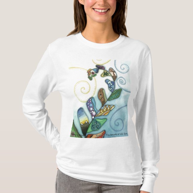 Camiseta Retalhos da samambaia da vida (Frente)