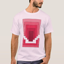 Camiseta Retângulo Abstrato em Vermelho