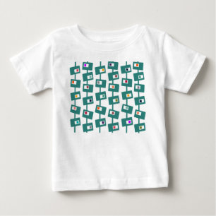 Camiseta Retângulos e quadrados modernos do século médio