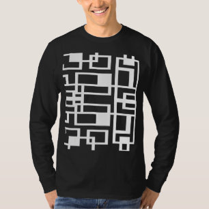 Camiseta Retângulos Sobrepostos Abstrac Geográfico Branco E