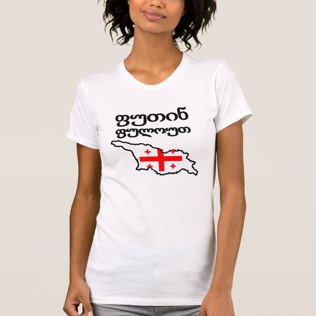 Camiseta Retirada de Putin de mulheres de Geórgia (Frente)
