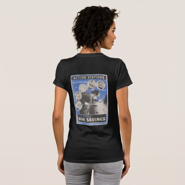 Camiseta Retirada do poster de guerra britânico. (Parte Traseira Completa)