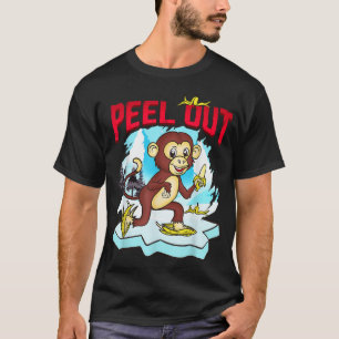 Camiseta Retirar Engraçado Skate De Gelo Chimpanzee Cute
