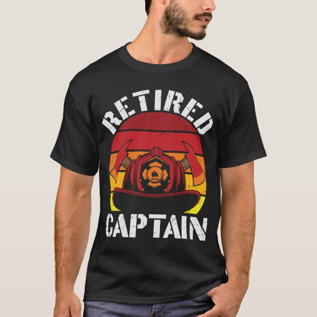 Camiseta Retired American Firefighter Captain (Frente)