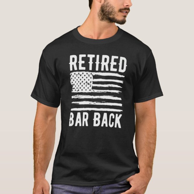 Camiseta Retired Bar Back Profession American Flag Premium (Frente)