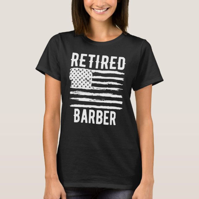 Camiseta Retired Barber Profession American Flag (Frente)