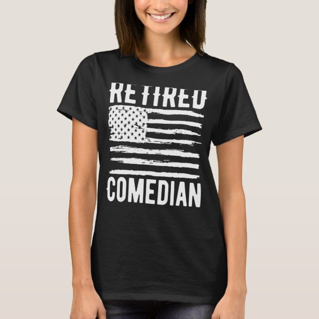 Camiseta Retired Comedian Profession American Flag (Frente)