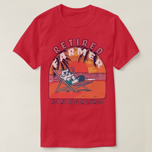 Camiseta Retired Farmer Funny Vintage Retirement  (Frente do Design)
