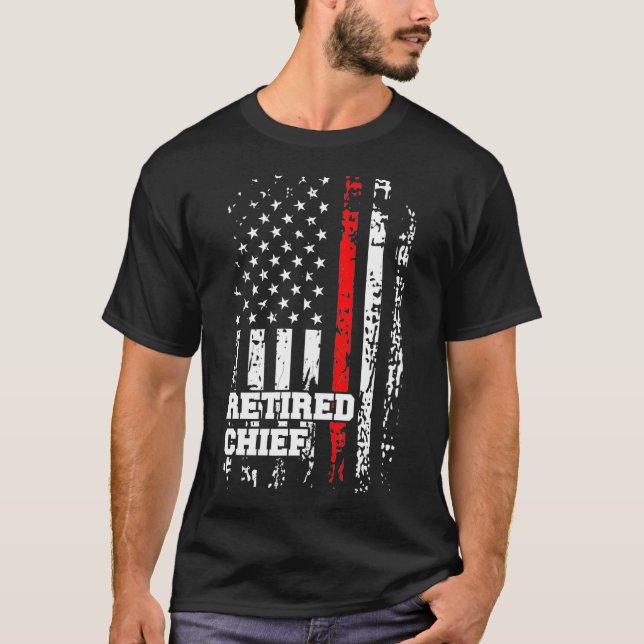 Camiseta Retired Fire Chief  Firefighter Rank Retirement (Frente)