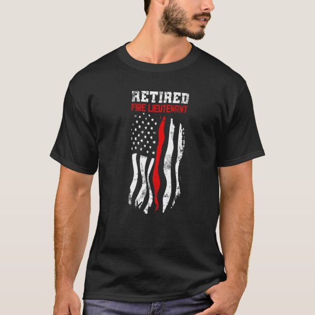 Camiseta Retired Fire Lieutenant American Fireman Fourth Of (Frente)
