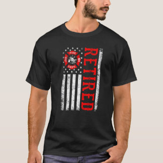 Camiseta Retired Firefighter American Flag Funny Retirement