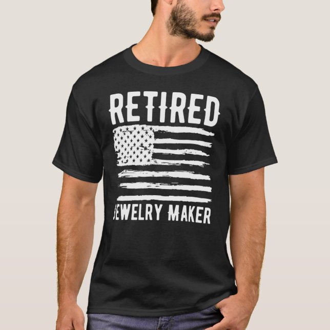 Camiseta Retired Jewelry Maker Profession American Flag (Frente)