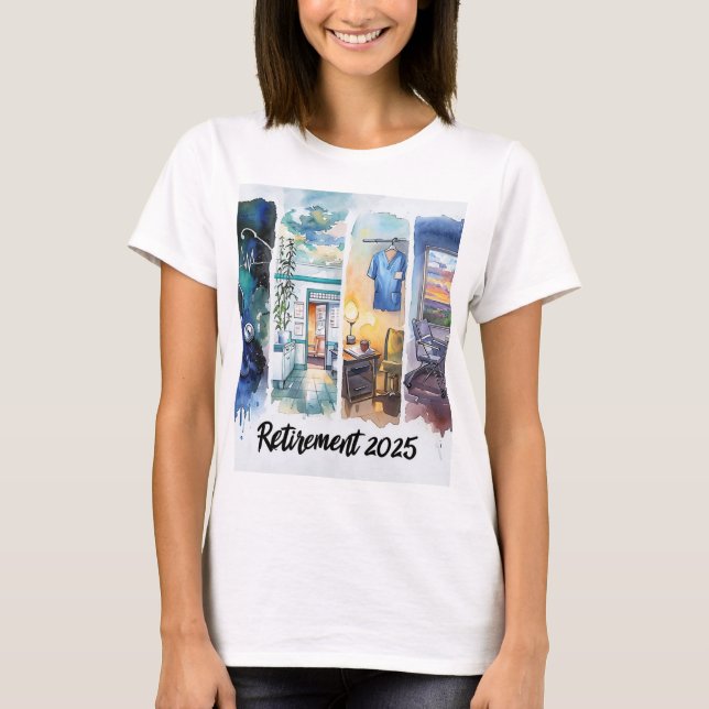Camiseta Retired Nurse 2025 – Scrubs Off, Dine On! (Frente)