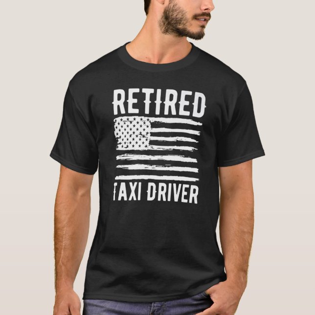 Camiseta Retired Taxi Driver Profession American Flag Premi (Frente)