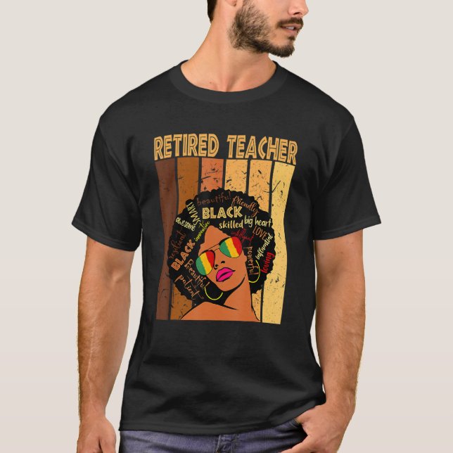 Camiseta Retired Teacher Afro African American Black Histor (Frente)