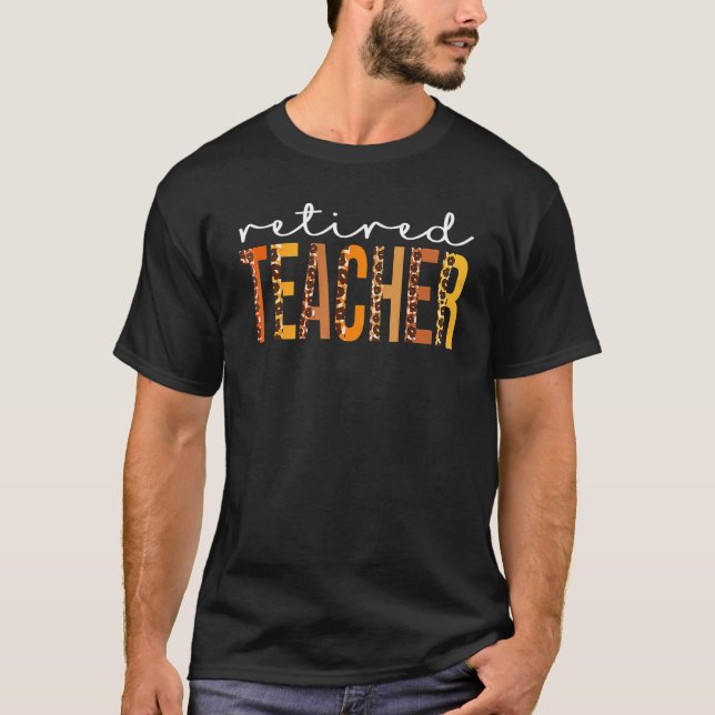 Camiseta Retired Teacher Leopard Squad Cute Fall Autumn Tha (Frente)