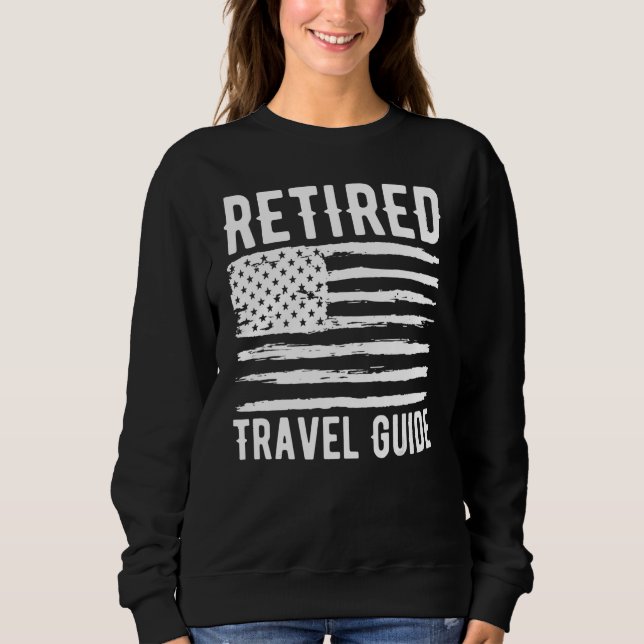 Camiseta Retired Travel Guide Profession American Flag (Frente)