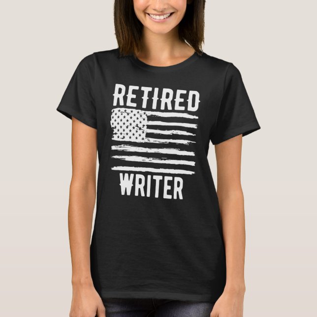 Camiseta Retired Writer Profession American Flag (Frente)