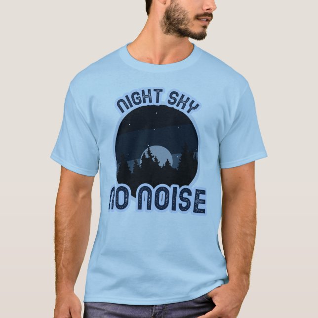 Camiseta Retiro de Acampamento Céu Noturno Sem Ruído (Frente)