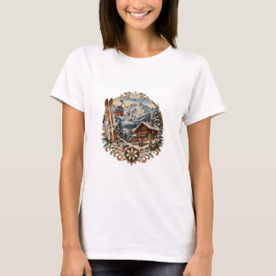 Camiseta Retiro de Esqui Alpino & Crista da Gôndola