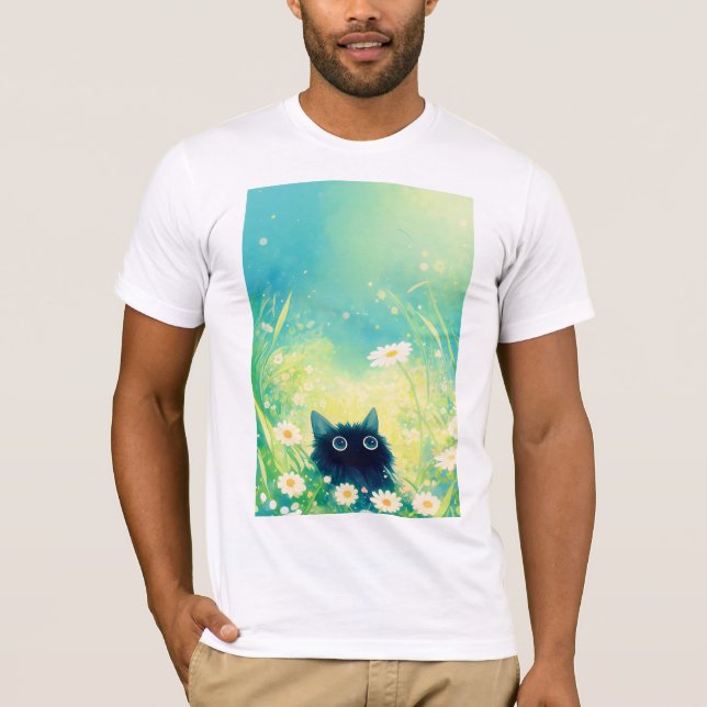 Camiseta Retiro de Flor de Gatinho (Frente)