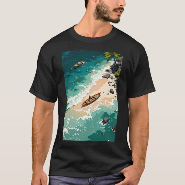 Camiseta Retiro sereno à beira-mar (Frente)